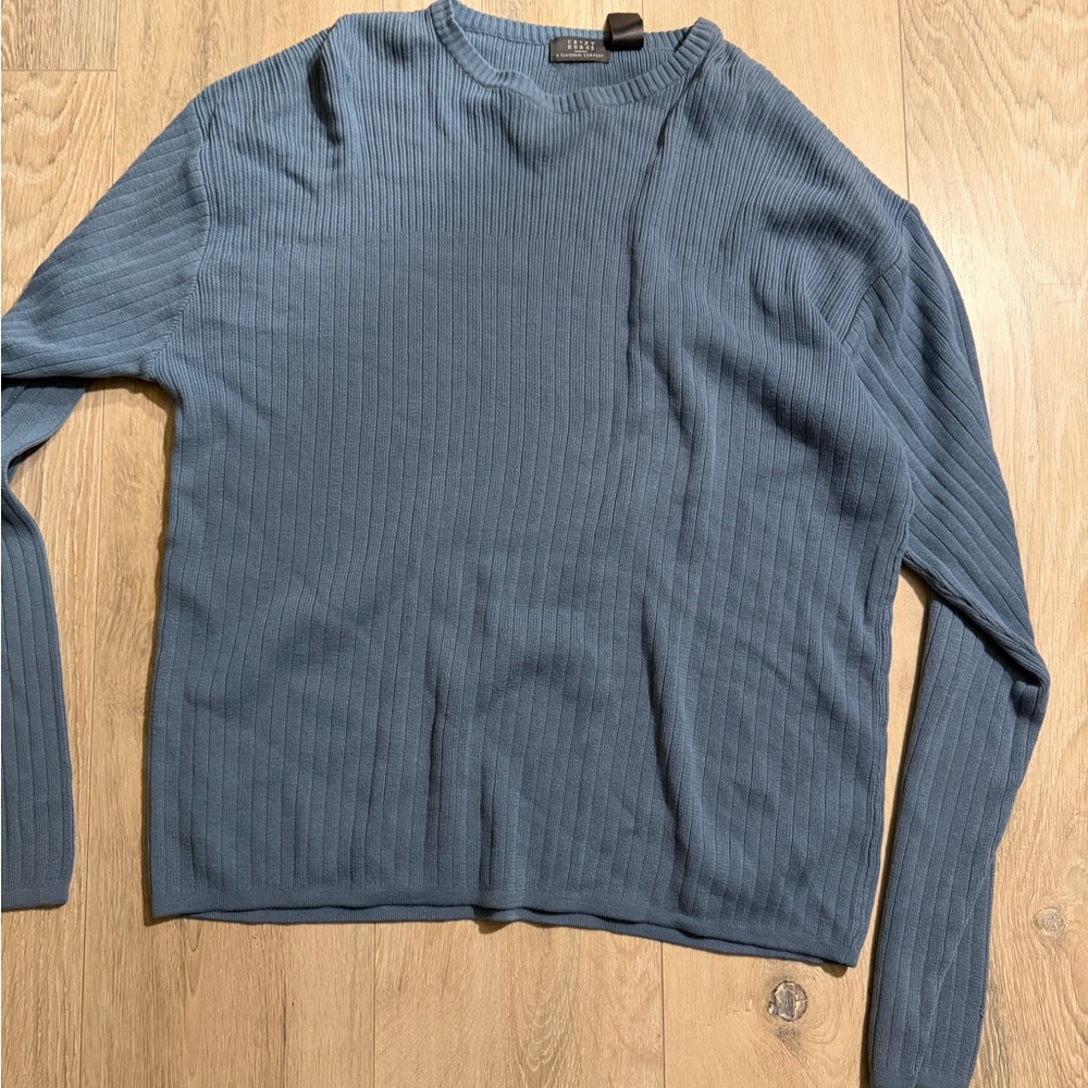 Men's Ribbed Crewneck Sweater - Blue‎